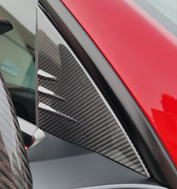 BRAND NEW 2020-2024 TESLA MODEL Y / 2017-2023 MODEL 3 A PILLAR ACCENT REAL CARBON FIBER MOLDED SIDE MIRROR