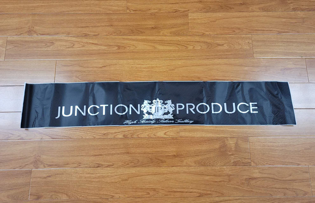 Brand New Universal 53'' Junction Produce Carbon Fiber Vinyl Front Window Windshield Banner Sticker Decal