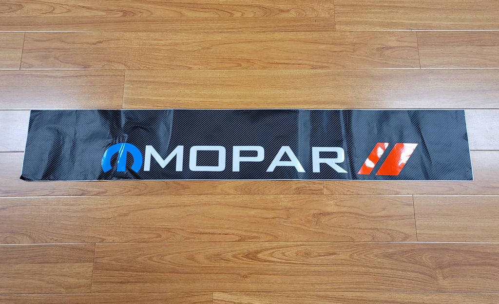 Brand New 53'' Mopar Carbon Fiber Vinyl Front Window Windshield Banner Sticker Decal