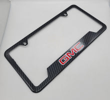 Load image into Gallery viewer, Brand New 1PCS GMC Carbon Fiber Look Style Metal License Plate Frame