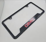 Brand New 1PCS GMC Carbon Fiber Look Style Metal License Plate Frame