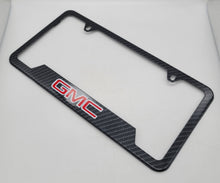 Load image into Gallery viewer, Brand New 1PCS GMC Carbon Fiber Look Style Metal License Plate Frame
