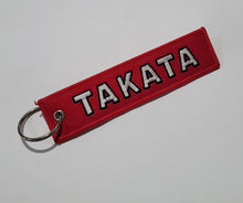 Load image into Gallery viewer, BRAND NEW TAKATA RED DOUBLE SIDE Racing Cell Holders Keychain Universal