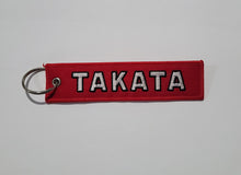 Load image into Gallery viewer, BRAND NEW TAKATA RED DOUBLE SIDE Racing Cell Holders Keychain Universal