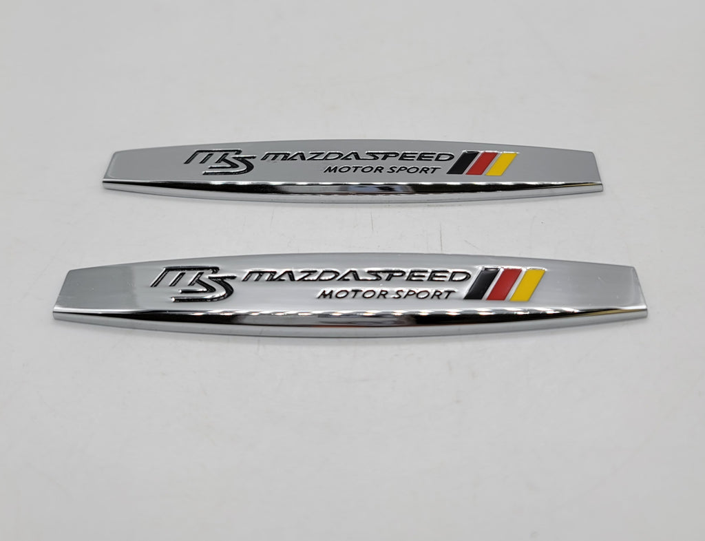 BRAND NEW UNIVERSAL 2PCS MAZDASPEED 3D METAL EMBLEM BADGE STICKER