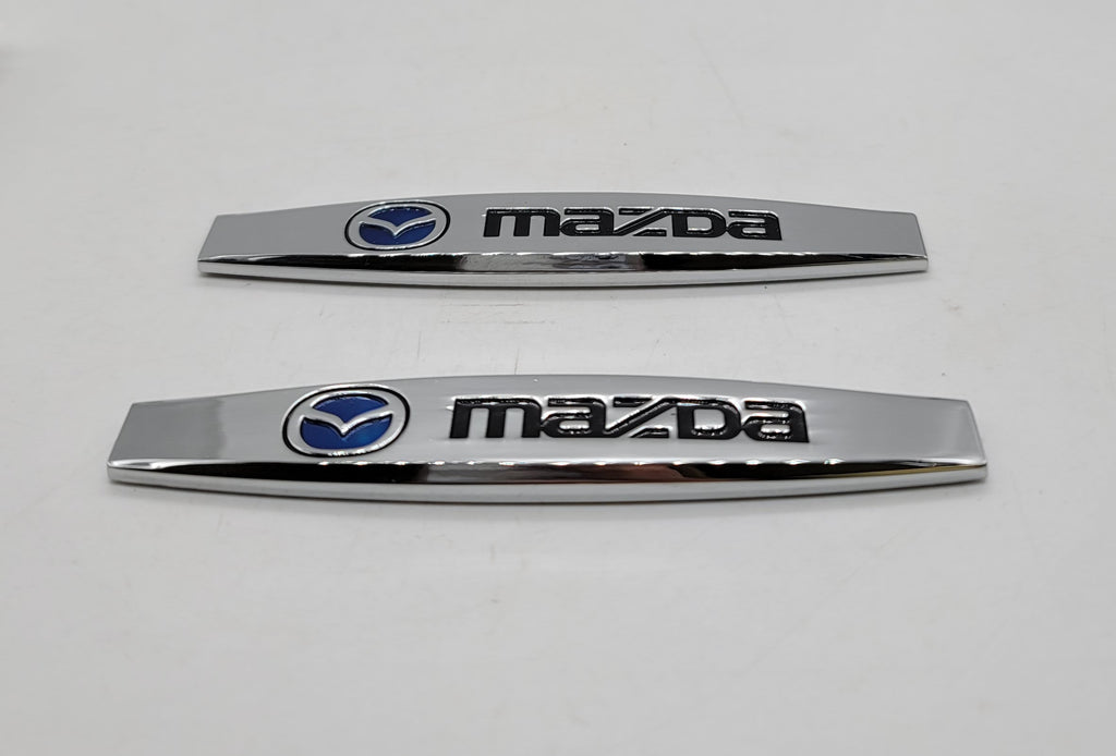 BRAND NEW UNIVERSAL 2PCS MAZDA 3D METAL EMBLEM BADGE STICKER
