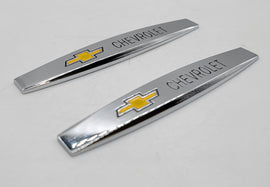 BRAND NEW UNIVERSAL 2PCS CHEVROLET 3D METAL EMBLEM BADGE STICKER