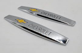 BRAND NEW UNIVERSAL 2PCS CHEVROLET 3D METAL EMBLEM BADGE STICKER