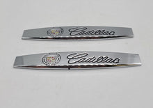Load image into Gallery viewer, BRAND NEW UNIVERSAL 2PCS CADILLAC 3D METAL EMBLEM BADGE STICKER