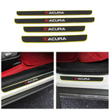 Brand New 4PCS Universal Acura Yellow Rubber Car Door Scuff Sill Cover Panel Step Protector