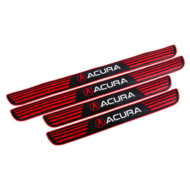 Brand New 4PCS Universal Acura Red Rubber Car Door Scuff Sill Cover Panel Step Protector V2
