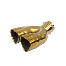 Load image into Gallery viewer, Brand New Universal Dual Gold Heart Shaped Stainless Steel Car Exhaust Pipe Muffler Tip Trim Bent