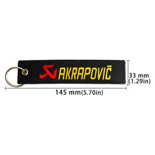 Load image into Gallery viewer, BRAND NEW JDM AKRAPOVIC BLACK DOUBLE SIDE Racing Cell Holders Keychain Universal