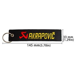 BRAND NEW JDM AKRAPOVIC BLACK DOUBLE SIDE Racing Cell Holders Keychain Universal