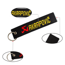 Load image into Gallery viewer, BRAND NEW JDM AKRAPOVIC BLACK DOUBLE SIDE Racing Cell Holders Keychain Universal