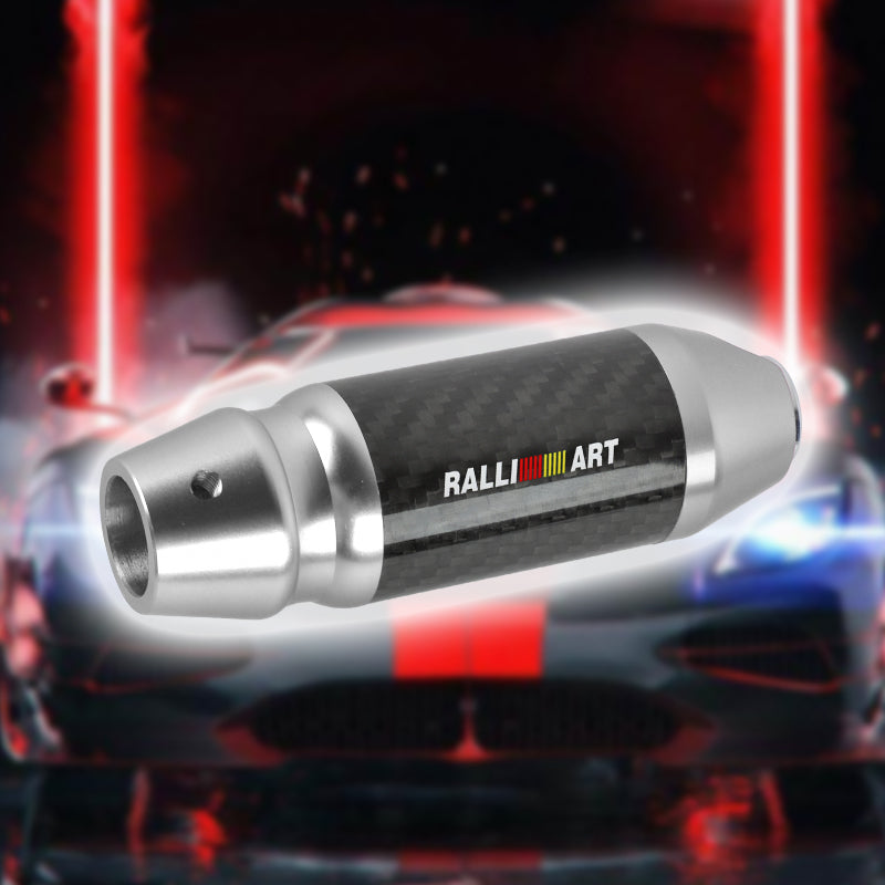 Brand New Ralliart Universal Real Carbon Fiber Silver Aluminum Automatic Transmission Racing Gear Shift Knob