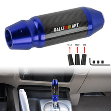 Load image into Gallery viewer, Brand New Ralliart Universal Real Carbon Fiber Blue Aluminum Automatic Transmission Racing Gear Shift Knob