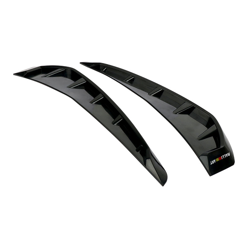 Brand New Ralliart Universal Car Glossy Black Side Door Fender Vent Air Wing Cover Trim ABS Plastic