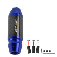 Load image into Gallery viewer, Brand New Ralliart Universal Real Carbon Fiber Blue Aluminum Automatic Transmission Racing Gear Shift Knob