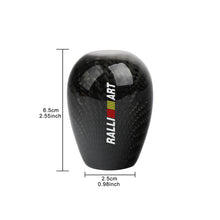 Load image into Gallery viewer, Brand New Universal Ralliart Black Real Carbon Fiber Manual Gear Stick Shift Knob Shifter M8 M10 M12