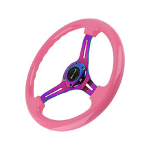 Load image into Gallery viewer, Brand New 350mm 14&quot; Universal JDM Ralliart Deep Dish ABS Racing Steering Wheel Pink With Neo-Chrome Spoke