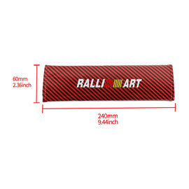Brand New Universal 2PCS Ralliart Red Carbon Fiber Look Car Seat Belt Covers Shoulder Pad