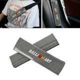 Brand New Universal 2PCS Ralliart Silver Carbon Fiber Look Car Seat Belt Covers Shoulder Pad