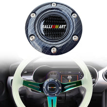 Load image into Gallery viewer, BRAND NEW JDM RALLIART UNIVERSAL CARBON FIBER CAR HORN BUTTON STEERING WHEEL CENTER CAP