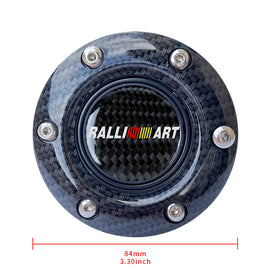 BRAND NEW JDM RALLIART UNIVERSAL CARBON FIBER CAR HORN BUTTON STEERING WHEEL CENTER CAP