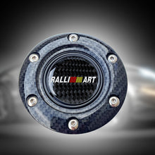 Load image into Gallery viewer, BRAND NEW JDM RALLIART UNIVERSAL CARBON FIBER CAR HORN BUTTON STEERING WHEEL CENTER CAP