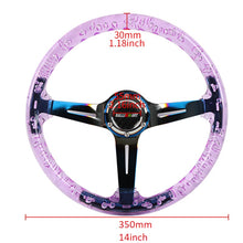Load image into Gallery viewer, Brand New Ralliart Universal 6-Hole 350mm Deep Dish Vip Purple Crystal Bubble Burnt Blue Spoke Steering Wheel