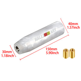 Brand New Universal Ralliart White Pearl Long Stick Manual Car Gear Shift Knob Shifter M8 M10 M12