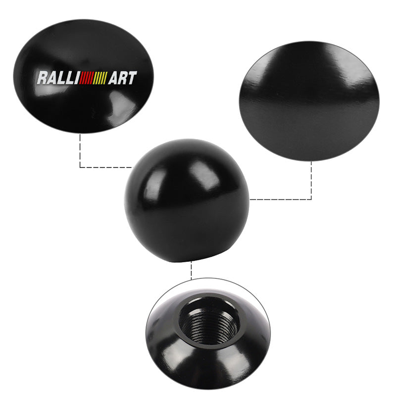 BRAND NEW UNIVERSAL RALLIART JDM Aluminum Black Round Ball Manual Gear Stick Shift Knob Universal M8 M10 M12