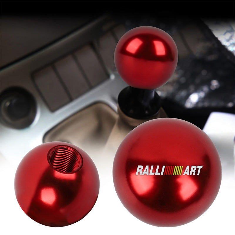BRAND NEW UNIVERSAL RALLIART JDM Aluminum Red Round Ball Manual Gear Stick Shift Knob Universal M8 M10 M12
