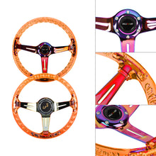 Load image into Gallery viewer, Brand New Ralliart Universal 6-Hole 350mm Deep Dish Vip Orange Crystal Bubble Neo Spoke Steering Wheel