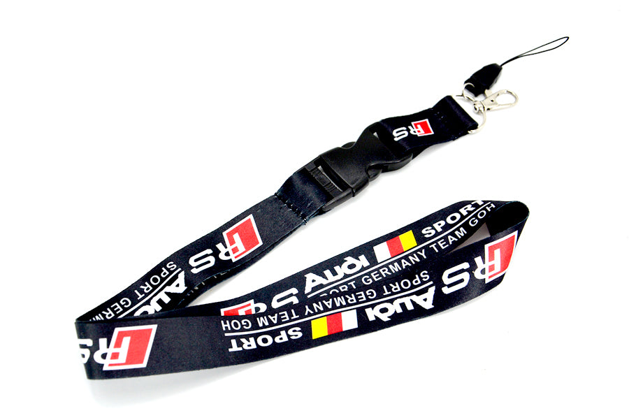 BRAND NEW Audi RS Car Keychain Tag Rings Keychain JDM Drift Lanyard Black