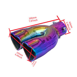 Brand New Universal Dual Neo Chrome Heart Shaped Stainless Steel Car Exhaust Pipe Muffler Tip Trim Straight