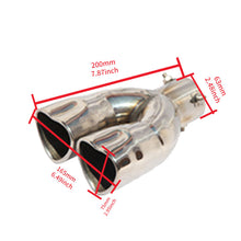 Load image into Gallery viewer, Brand New Universal Dual Silver Heart Shaped Stainless Steel Car Exhaust Pipe Muffler Tip Trim Straight