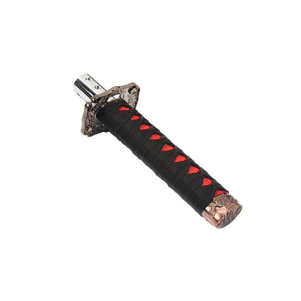 Brand New Universal Japanese Katana BK/RD Samurai Sword Shift Gear Knob Lever Shifter Gear Metal Aluminum