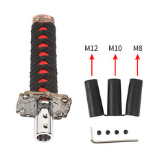 Load image into Gallery viewer, Brand New Universal Japanese Katana BK/RD Samurai Sword Shift Gear Knob Lever Shifter Gear Metal Aluminum