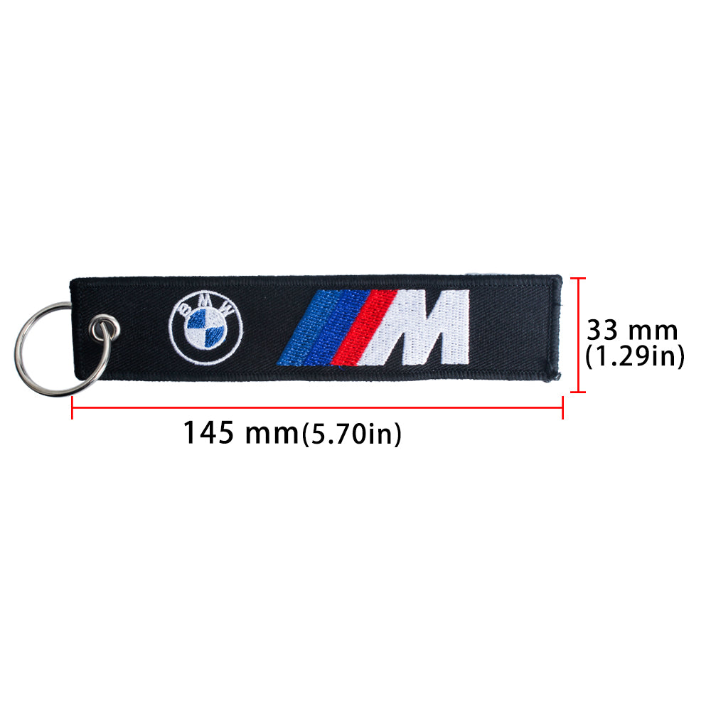 BRAND NEW JDM BMW M POWER BLACK DOUBLE SIDE Racing Cell Holders Keychain Universal