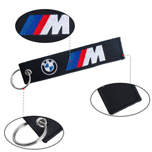 Load image into Gallery viewer, BRAND NEW JDM BMW M POWER BLACK DOUBLE SIDE Racing Cell Holders Keychain Universal