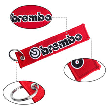 Load image into Gallery viewer, BRAND NEW JDM BREMBO RED DOUBLE SIDE Racing Cell Holders Keychain Universal