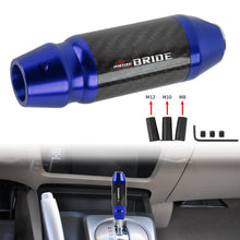Load image into Gallery viewer, Brand New Ralliart Universal Real Carbon Fiber Blue Aluminum Automatic Transmission Racing Gear Shift Knob