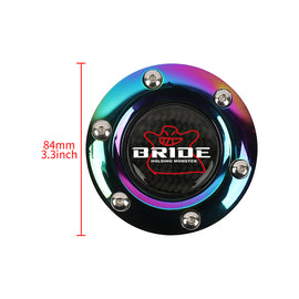 BRAND NEW BRIDE UNIVERSAL NEO CHROME CAR HORN BUTTON STEERING WHEEL CENTER CAP