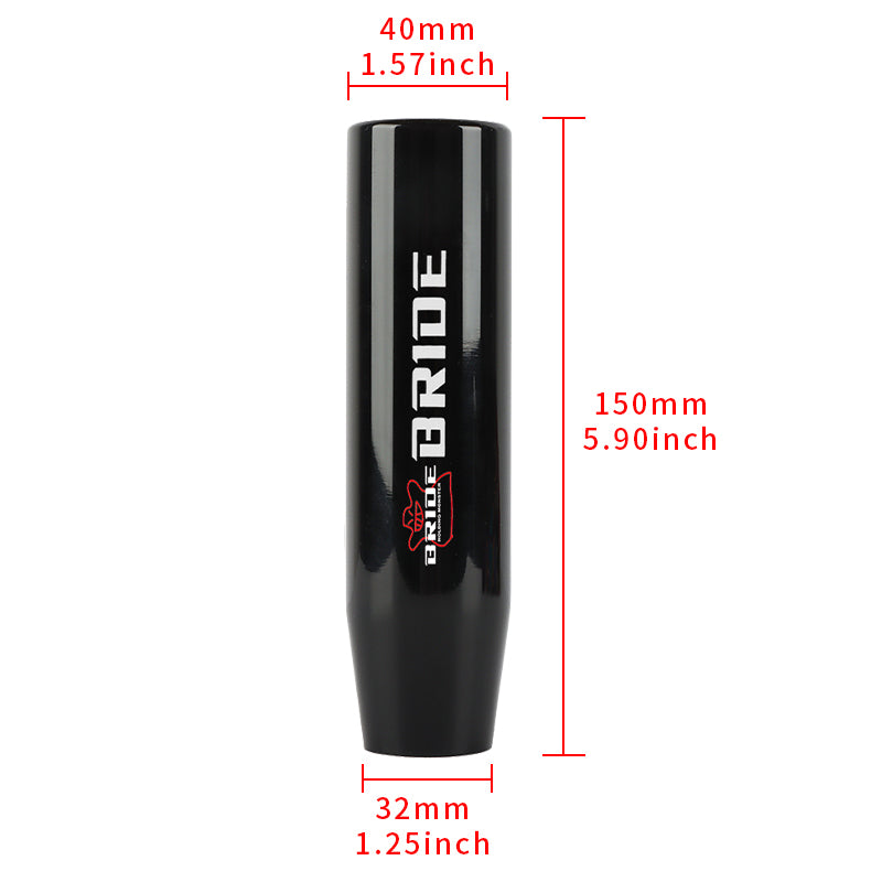 Brand New 15CM Bride Universal Glossy Black Long Stick Manual Car Gear Shift Knob Shifter M8 M10 M12