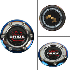 BRAND NEW JDM BRIDE UNIVERSAL BURNT BLUE CAR HORN BUTTON STEERING WHEEL CENTER CAP