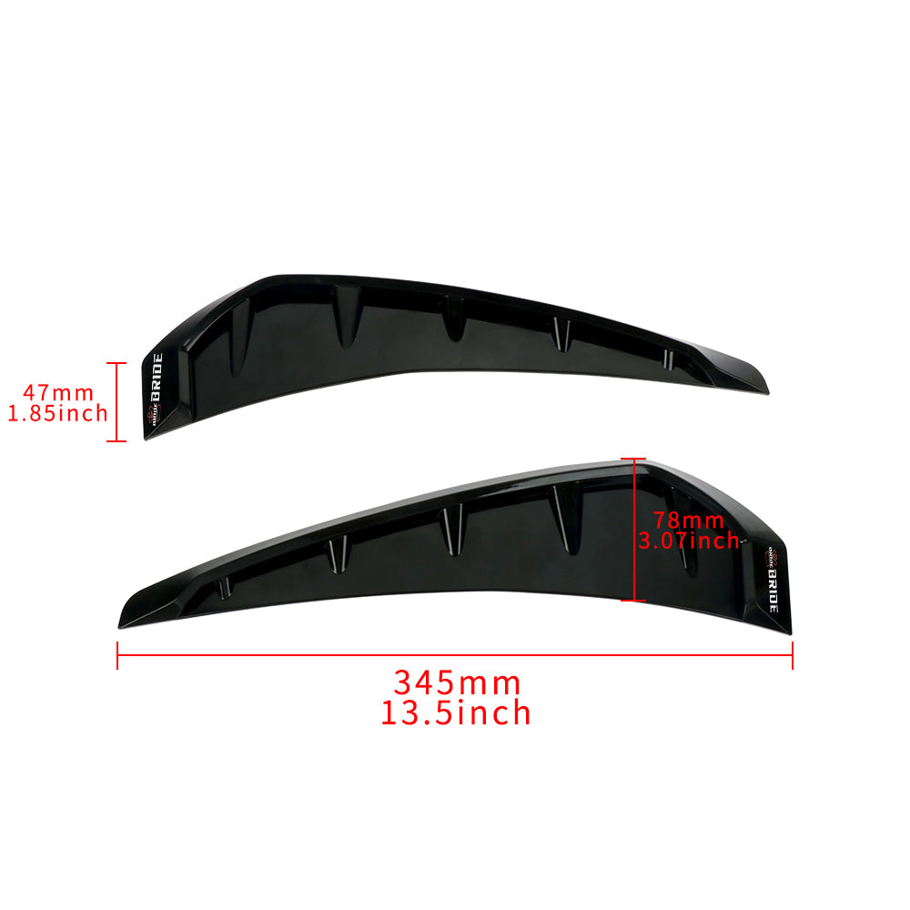 Brand New Bride Universal Car Glossy Black Side Door Fender Vent Air Wing Cover Trim ABS Plastic