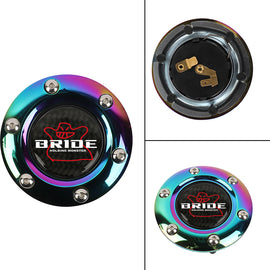 BRAND NEW BRIDE UNIVERSAL NEO CHROME CAR HORN BUTTON STEERING WHEEL CENTER CAP