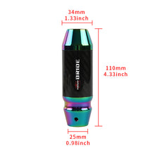 Load image into Gallery viewer, Brand New Universal Bride Real Carbon Fiber Neo Chrome Aluminum Automatic Transmission Racing Gear Shift Knob